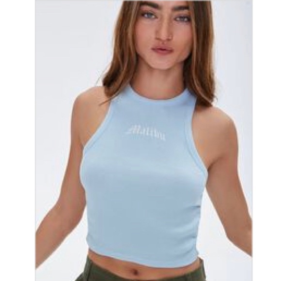Malibu Sugar Cropped Ribbed Tie Dye Tank Top